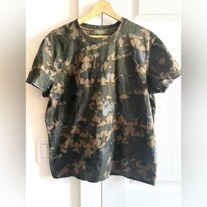 Valentino Men's Camustars Army T-Shirt With Rockstud Olive & Khaki Size S